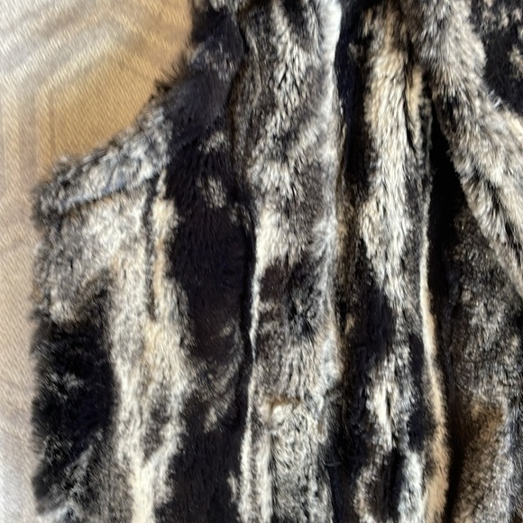 VINE STREET “Melange” Faux Fur Brown Cream Black Vest Sz: M - Picture 9 of 14